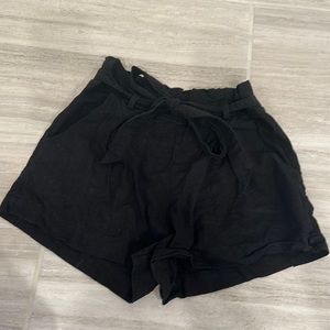 Black Tie Waist Shorts